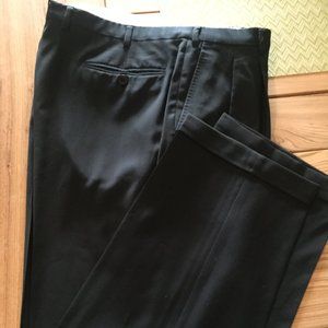 Brioni Cannes Model Solid Navy Blue Pleated Wool Dress Pants 36 x 31